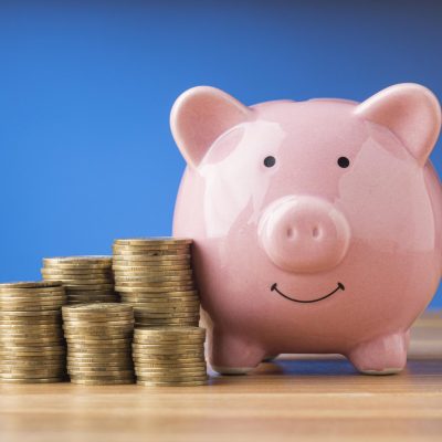 front-view-finance-elements-with-pink-piggy-bank